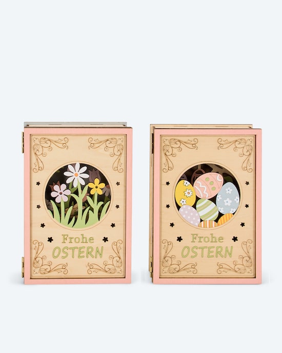 Produktabbildung für LED-Holzdeko Buch, 2tlg.