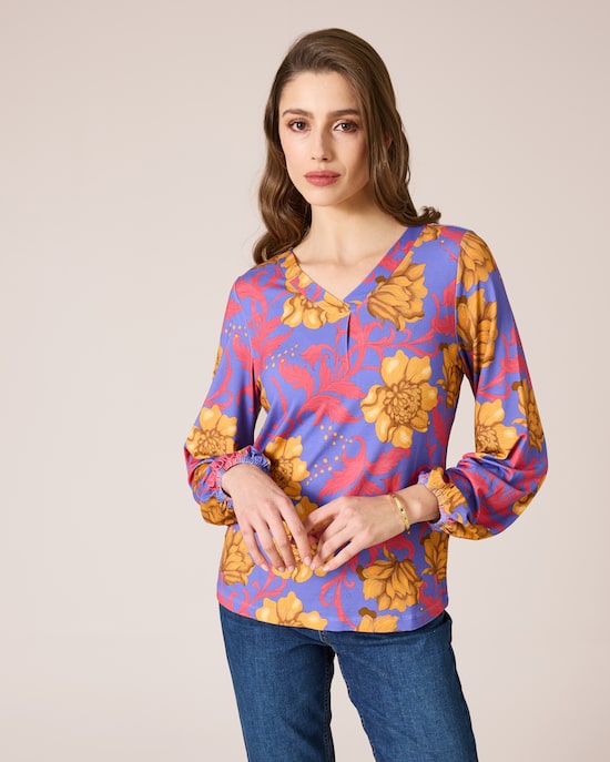 Produktabbildung für Shirtbluse mit Blumen-Print