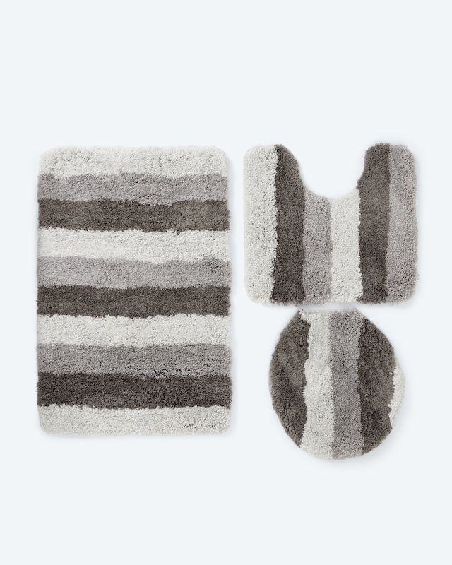 Mega Flausch Jacquard Badematten-Set, 3tlg.