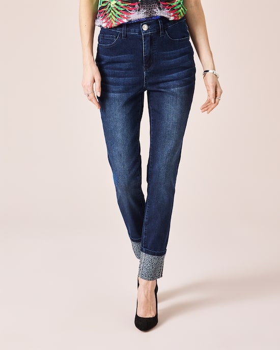 Produktabbildung für Cropped Jeans mit Strass