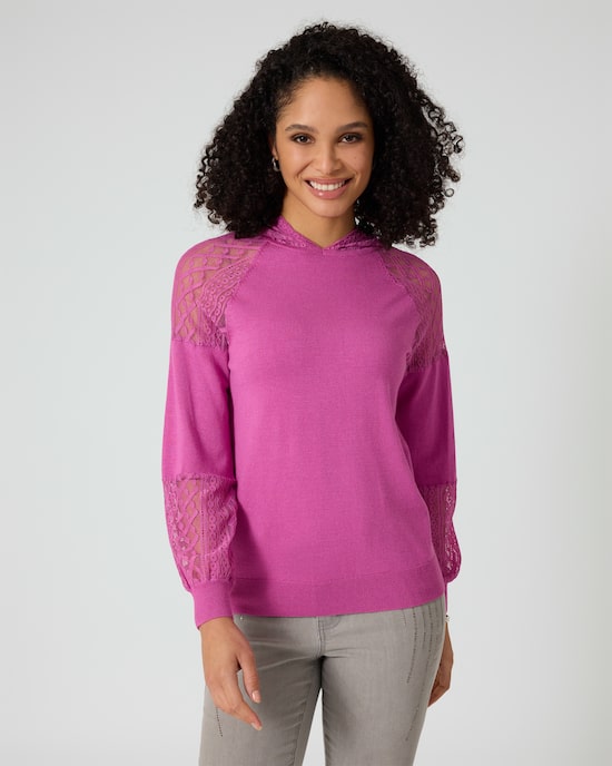 Produktabbildung für Kapuzenpullover mit Spitze