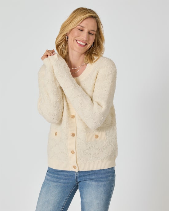 Produktabbildung für Strickjacke mit Jacquardmuster