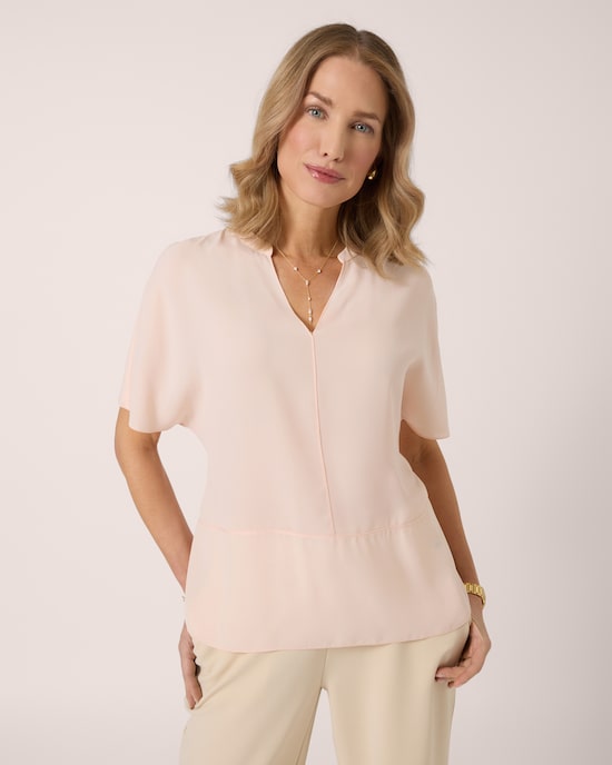 Produktabbildung für Kurzarm-Bluse mit Ziernäten