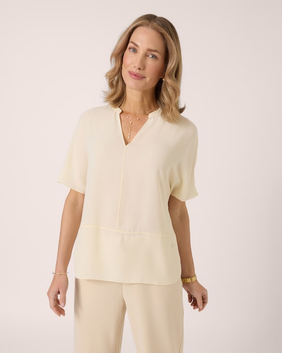 Produktabbildung für Kurzarm-Bluse mit Ziernäten