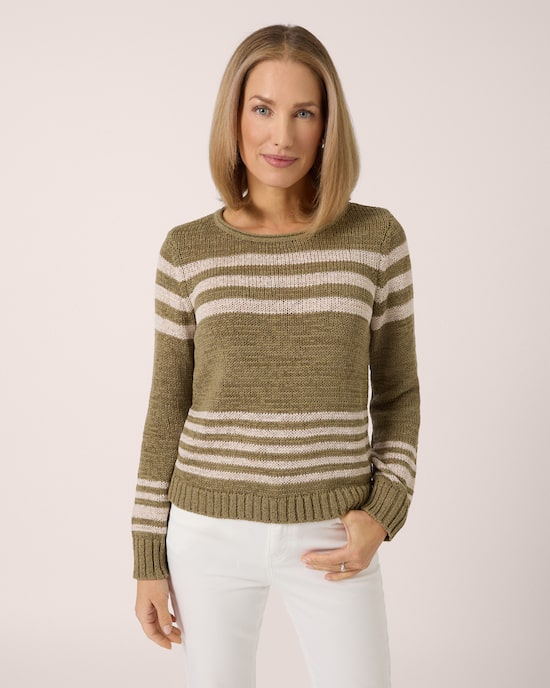 Produktabbildung für Bändchengarn-Pullover im Streifendesign