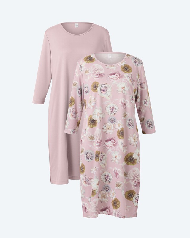 Nightshirt "Edelrose", 2tlg.