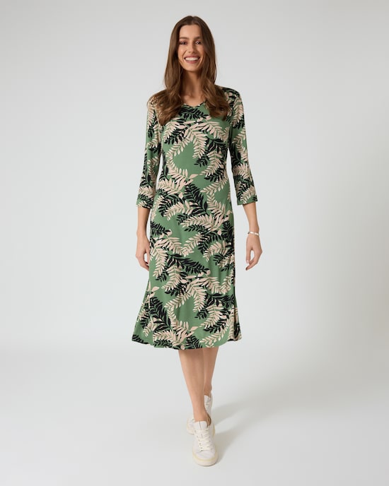 Produktabbildung für Kleid mit Blätterdruck