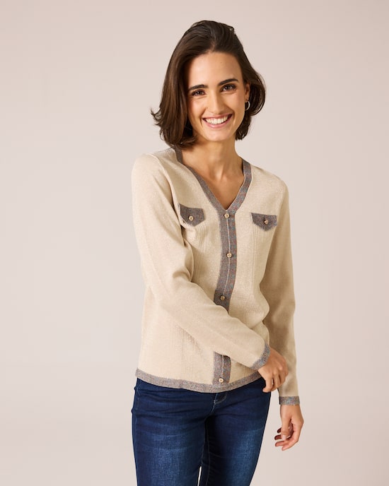 Produktabbildung für Glow Pullover in Cardiganoptik