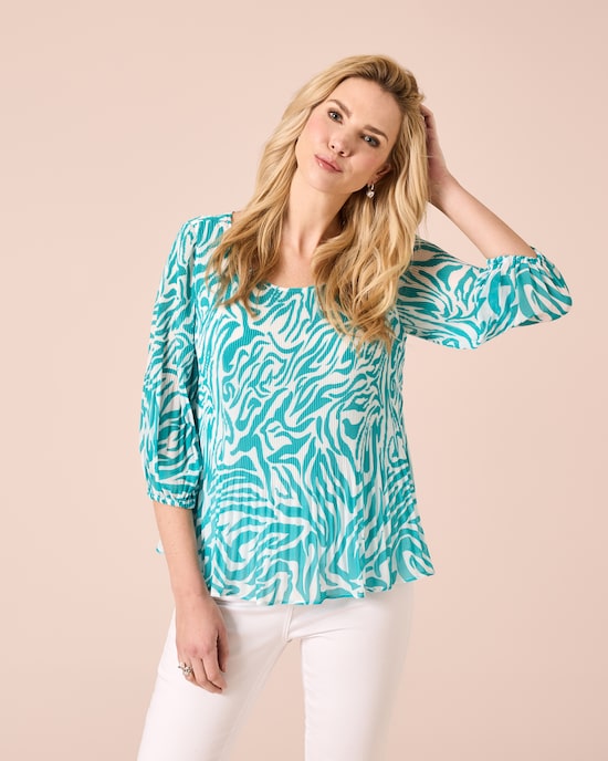 Produktabbildung für Plissee-Bluse im Animalprint