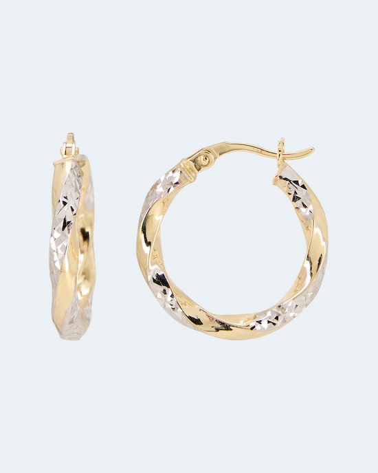 Produktabbildung für Creolen im Bicolor-Design in Gold 585
