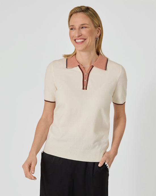 Produktabbildung für Poloshirt mit Kontrastkragen