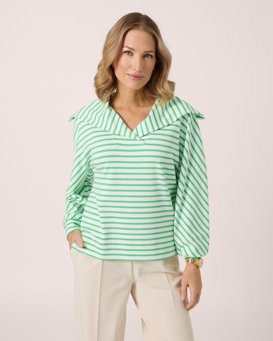 Produktabbildung für Pullover mit Streifen & Kragen