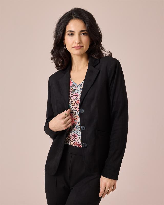 Blazer aus Velourslederimitat & Ponte di Roma