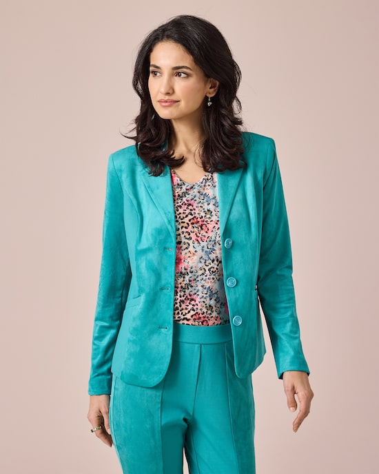 Produktabbildung für Blazer aus Velourslederimitat & Ponte di Roma