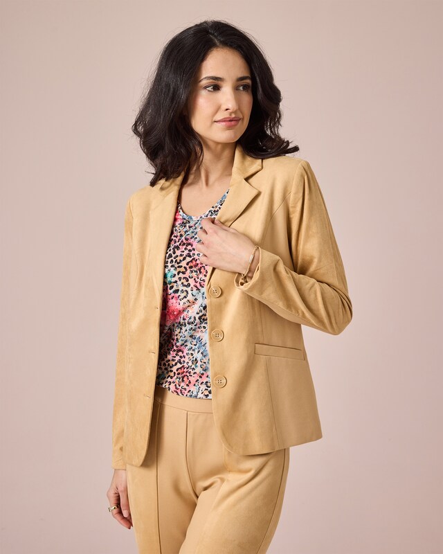 Blazer aus Velourslederimitat & Ponte di Roma