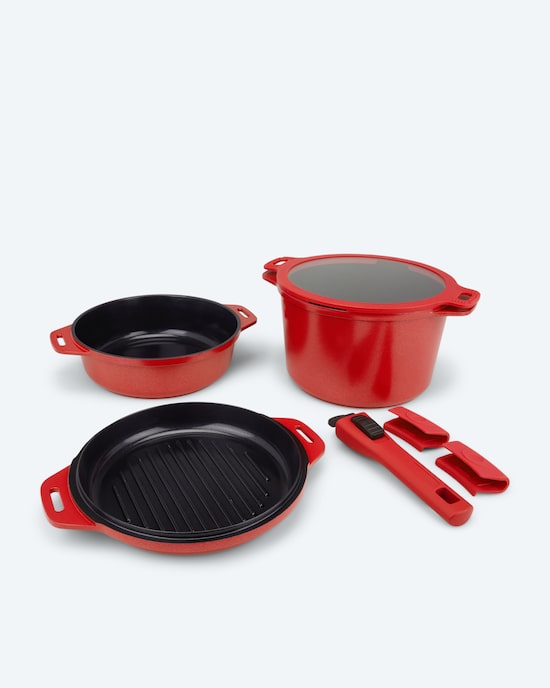 Produktabbildung für Kochgeschirr-Set mit Griff, 5tlg.