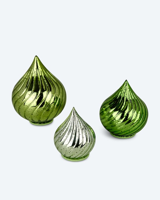 Produktabbildung für LED-Glastropfen im Rillen-Design, 3tlg.