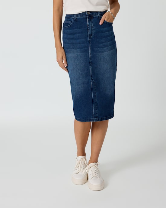 Produktabbildung für Denim-Rock mit Schlitz