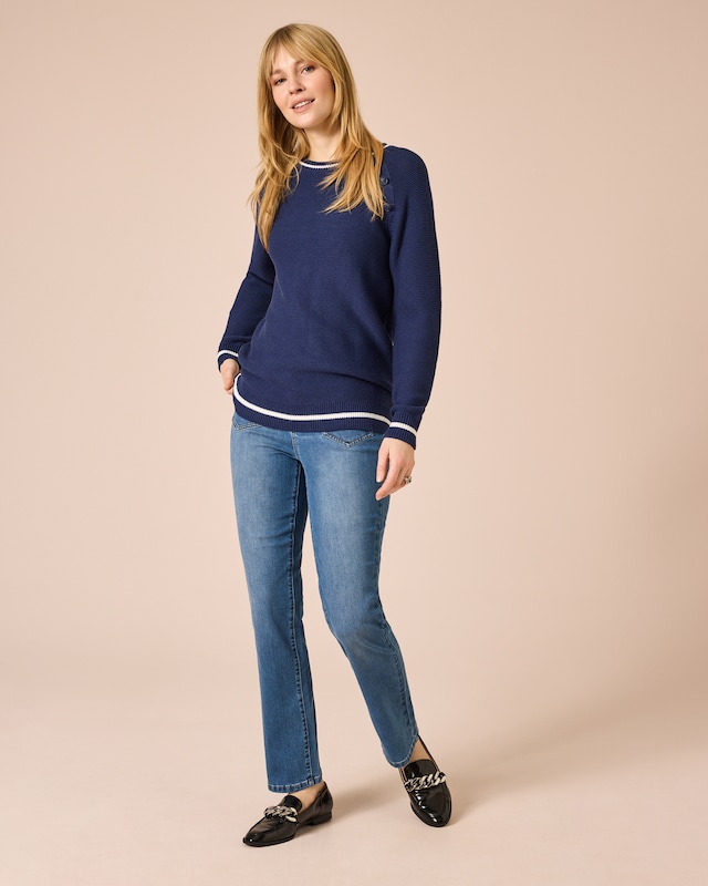 Denim mit aufgesetzten Taschen