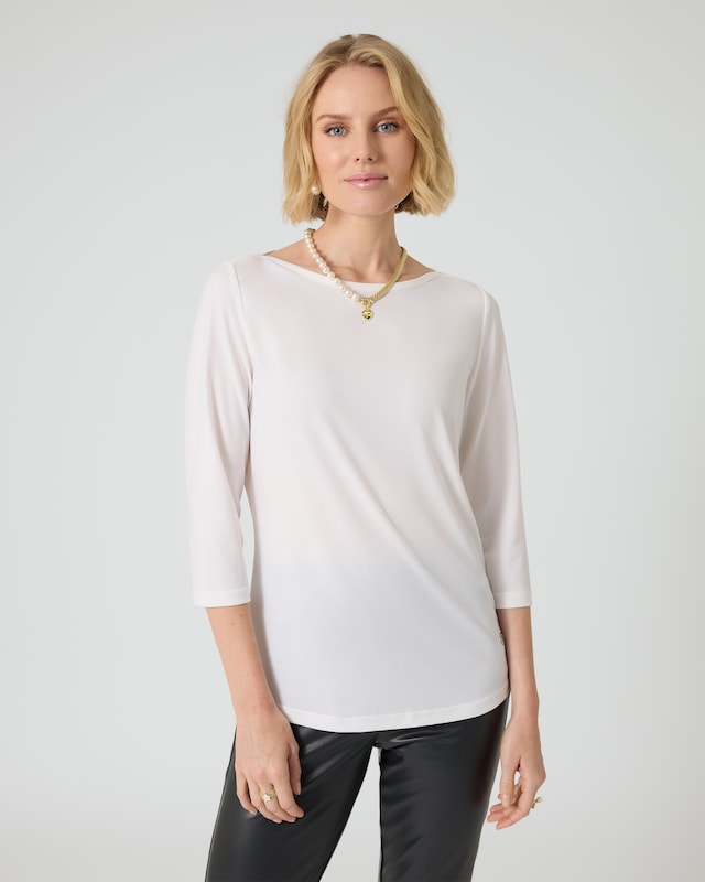 Basic-Shirt mit U-Boot-Ausschnitt