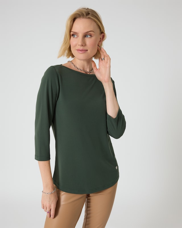 Basic-Shirt mit U-Boot-Ausschnitt