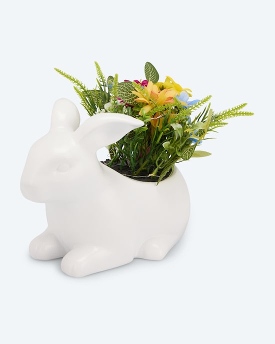 Produktabbildung für Deko-Häschen mit LED-Blumen