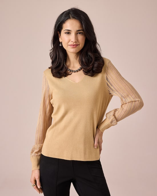 Produktabbildung für Pullover mit transparenten Ärmeln