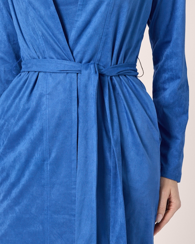 Faux Velours Long Cardigan