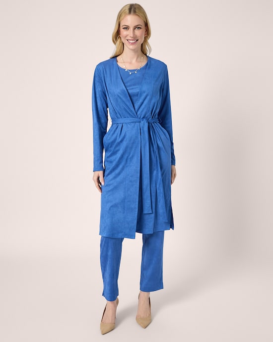 Produktabbildung für Faux Velours Long Cardigan