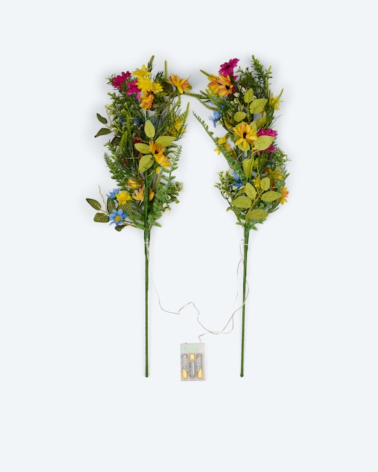 Produktabbildung für 2 LED-Leuchtzweige "Blumen"