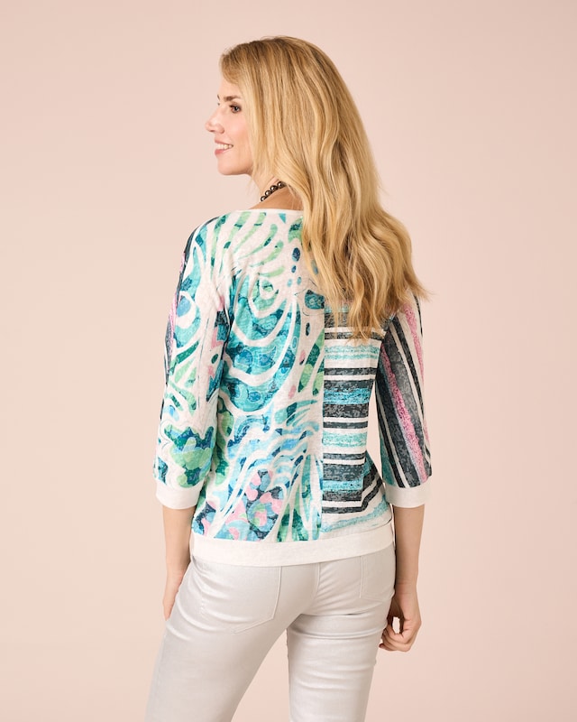 Pullover mit Fantasie-Druckmix
