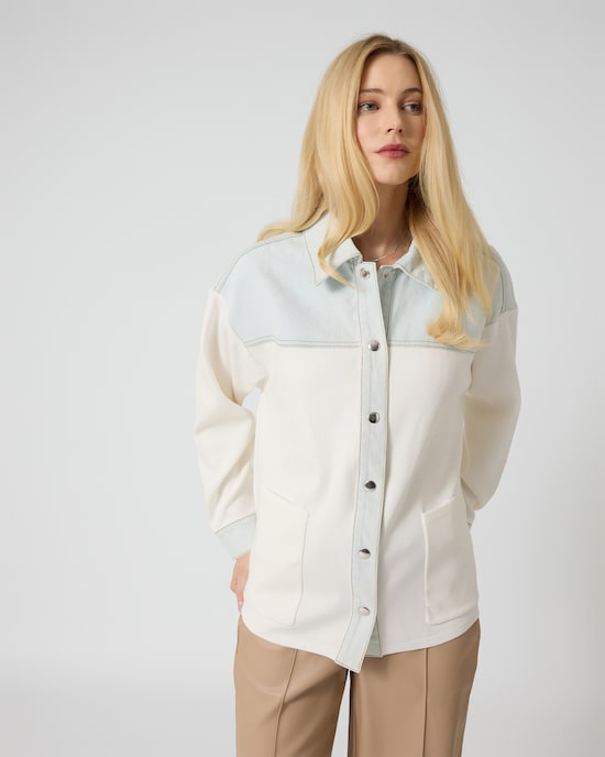 Produktabbildung für Jacke im Strick-Denim-Mix