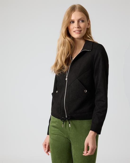 Produktabbildung für Velourslederimitat-Jacke