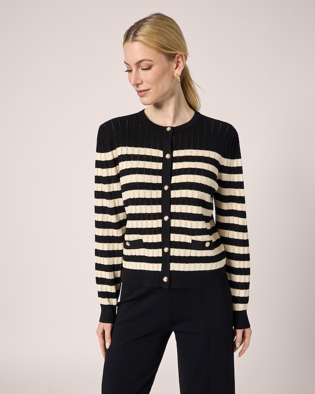 Strickjacke mit Streifen