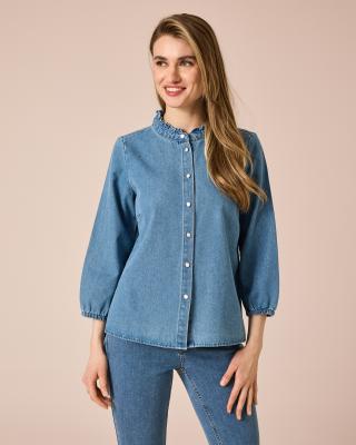 Produktabbildung 1 für Jeansbluse mit Stehkragen