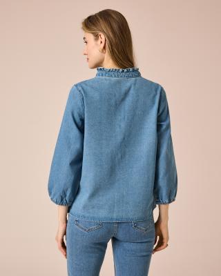 Produktabbildung 4 für Jeansbluse mit Stehkragen