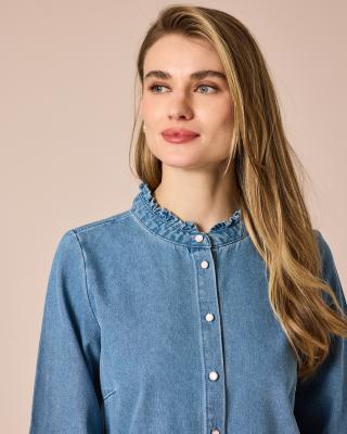 Produktabbildung 5 für Jeansbluse mit Stehkragen