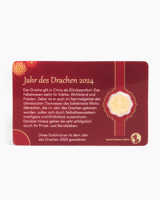 Goldmünze Blossom Shape Drache 2024