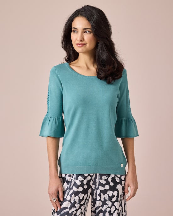Produktabbildung für Pullover mit Häkelspitze