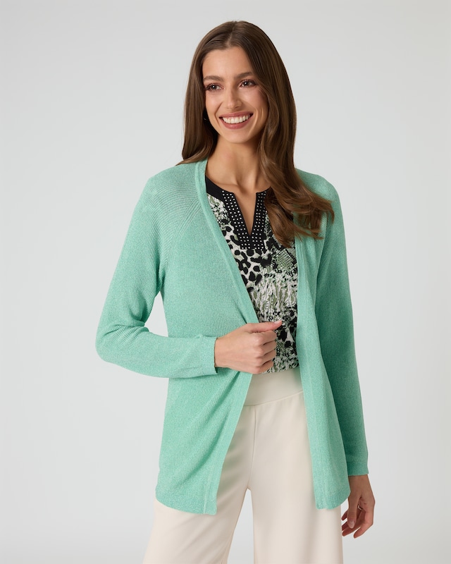 Cardigan mit Glanzgarn