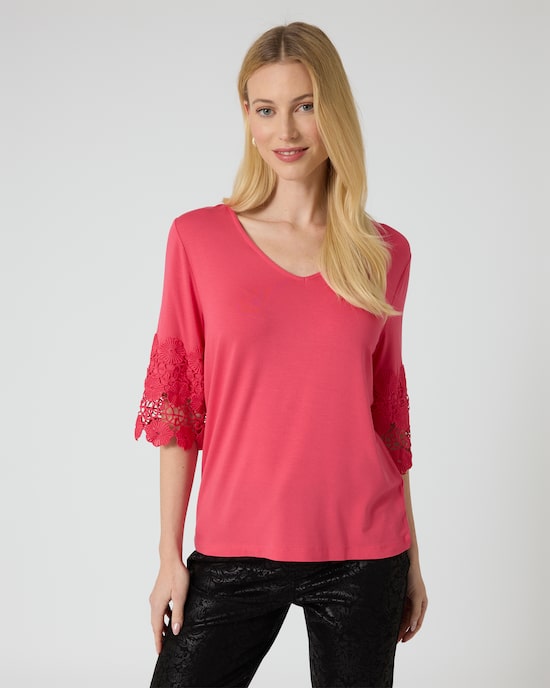 Produktabbildung für Shirt mit Spitze