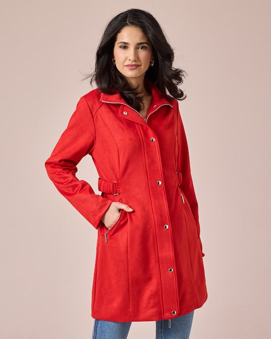Produktabbildung für Longjacke in Velours-Optik