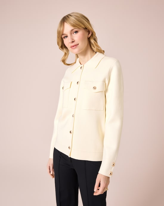 Produktabbildung für Strickblazer mit Dekoknöpfen