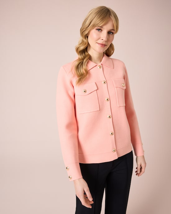 Produktabbildung für Strickblazer mit Dekoknöpfen