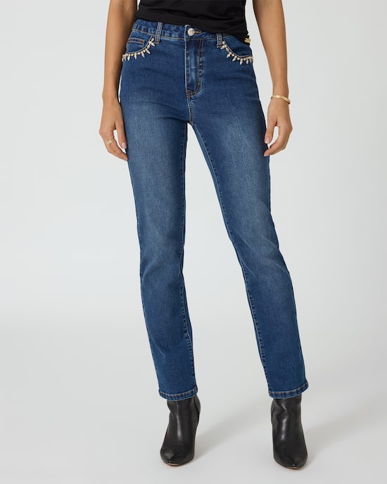 Produktabbildung für Jeans mit Strassdeko