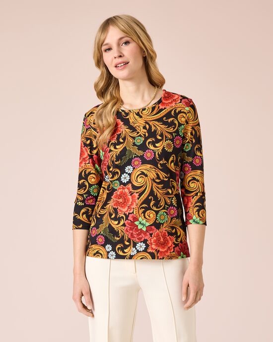 Produktabbildung für Shirt mit Blumen- und Paisley-Druck