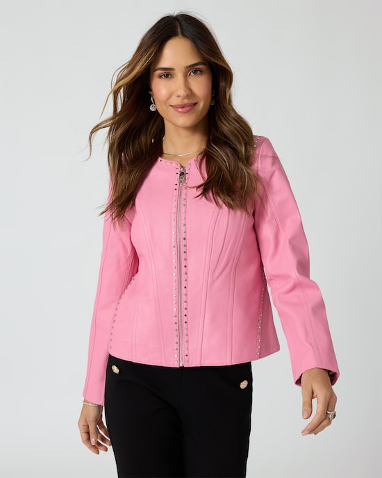 Produktabbildung für Lederjacke mit Nieten
