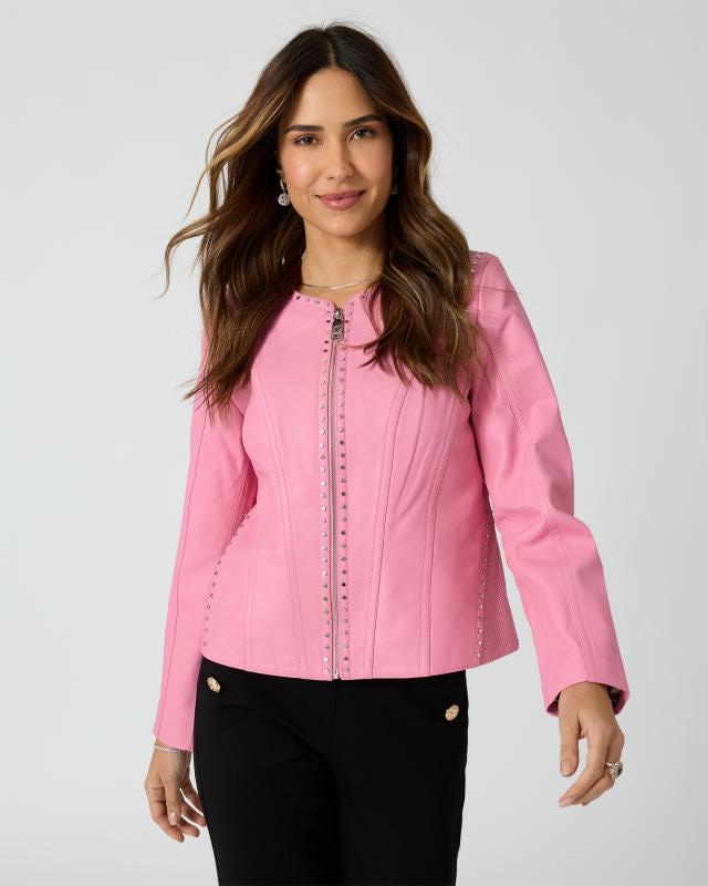 Lederjacke mit Nieten