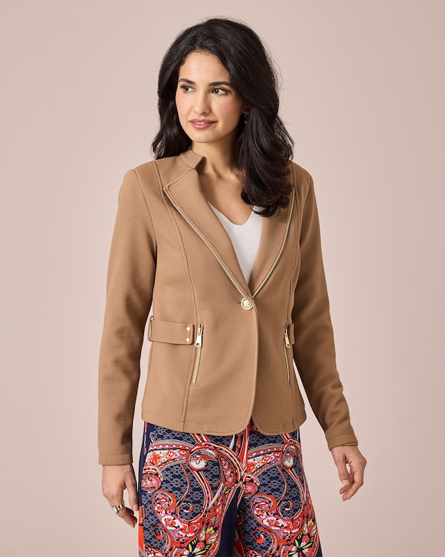 Jacke in Waffelstruktur