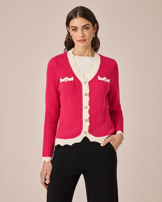 Produktabbildung für Cardigan mit Wellenkanten
